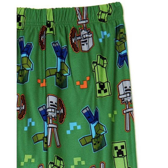 Minecraft Boys Pajama Set PJs 2-Pc Set Kids Sleepwear Long Sleeve Coat Style - Picture 2 of 12